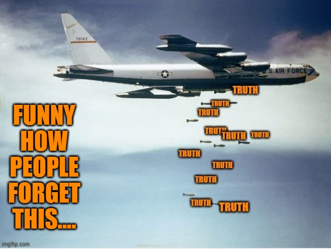 truth bomb | FUNNY HOW PEOPLE FORGET THIS.... | image tagged in truth bomb | made w/ Imgflip meme maker