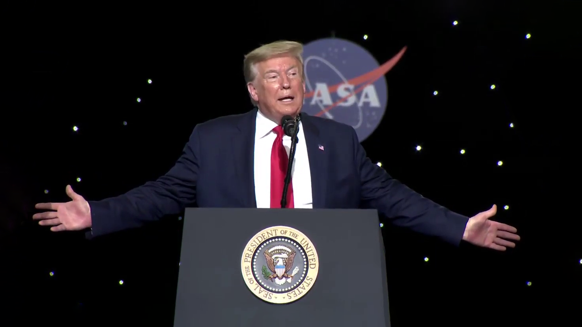 US President Trump SpaceX Launch Speech HD Widescreen Blank Meme Template