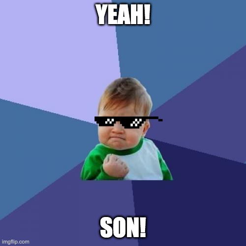 Success Kid | YEAH! SON! | image tagged in memes,success kid | made w/ Imgflip meme maker
