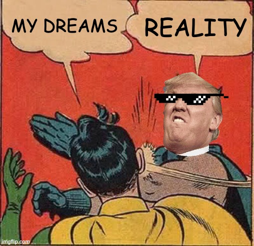 My dreams | MY DREAMS; REALITY | image tagged in memes,batman slapping robin | made w/ Imgflip meme maker