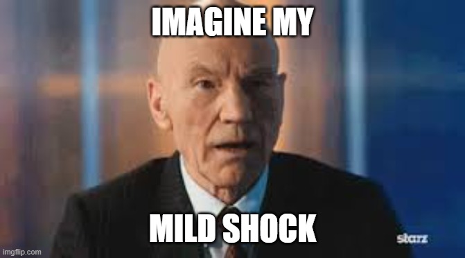 Patrick Stewart Mild Shock | IMAGINE MY MILD SHOCK | image tagged in patrick stewart mild shock | made w/ Imgflip meme maker