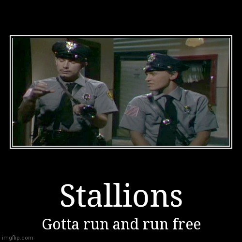 Willy a stallion's gotta run and run free | image tagged in funny,demotivationals | made w/ Imgflip demotivational maker