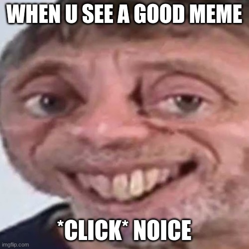 Noice | WHEN U SEE A GOOD MEME; *CLICK* NOICE | image tagged in noice | made w/ Imgflip meme maker