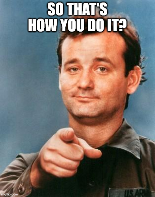 Bill Murray You're Awesome | SO THAT'S HOW YOU DO IT? | image tagged in bill murray you're awesome | made w/ Imgflip meme maker