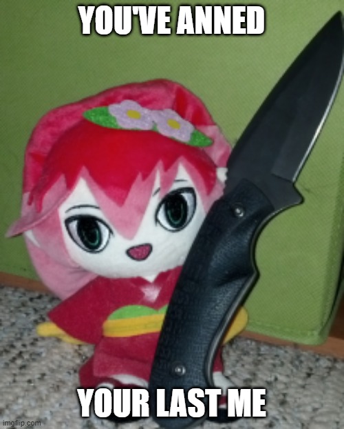 Knife Camellia | YOU'VE ANNED YOUR LAST ME | image tagged in knife camellia | made w/ Imgflip meme maker