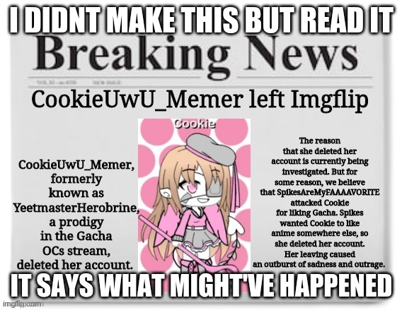 this could help. maybe, just maybe | I DIDNT MAKE THIS BUT READ IT; IT SAYS WHAT MIGHT'VE HAPPENED | image tagged in idk,maybe | made w/ Imgflip meme maker