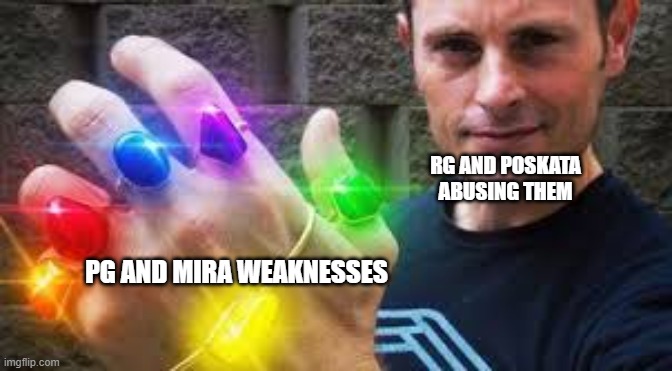 yes | RG AND POSKATA ABUSING THEM; PG AND MIRA WEAKNESSES | image tagged in well yes but actually no | made w/ Imgflip meme maker