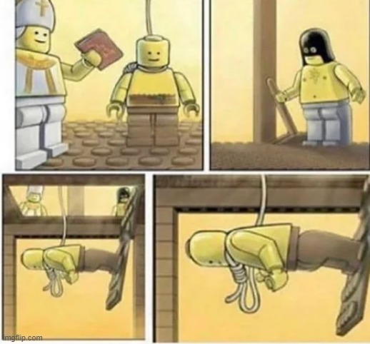 Well then | image tagged in memes,funny,lego,dark humor,hanging | made w/ Imgflip meme maker