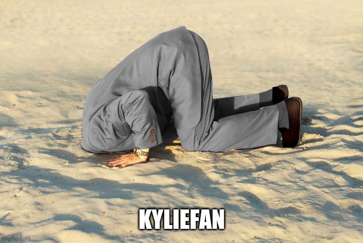 head in sand | KYLIEFAN | image tagged in head in sand | made w/ Imgflip meme maker