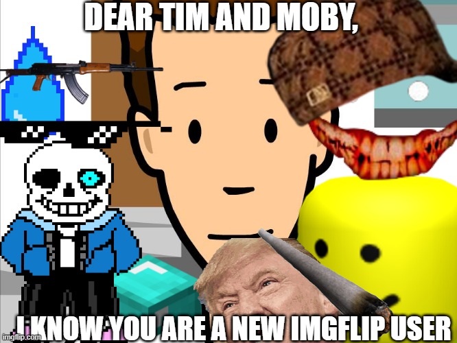 DEAR TIM AND MOBY, I KNOW YOU ARE A NEW IMGFLIP USER | image tagged in imgflip users | made w/ Imgflip meme maker