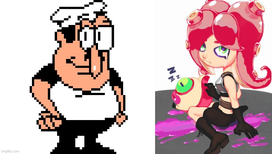 image tagged in crying octoling,peppino peter taunt | made w/ Imgflip meme maker