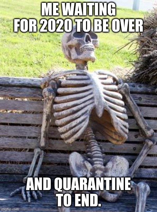 Days In 2020... | ME WAITING FOR 2020 TO BE OVER; AND QUARANTINE TO END. | image tagged in memes,waiting skeleton | made w/ Imgflip meme maker