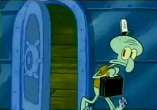 High Quality Squidward Briefcase Blank Meme Template