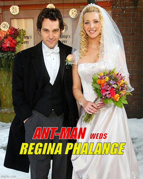 He was in character the whole time | ANT-MAN; WEDS; REGINA PHALANGE | image tagged in friends,marvel,antman | made w/ Imgflip meme maker