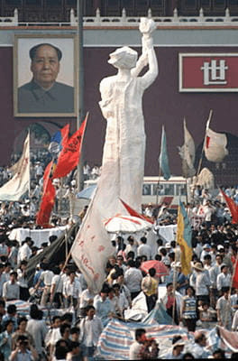 Tienanmen square statue of liberty Blank Meme Template