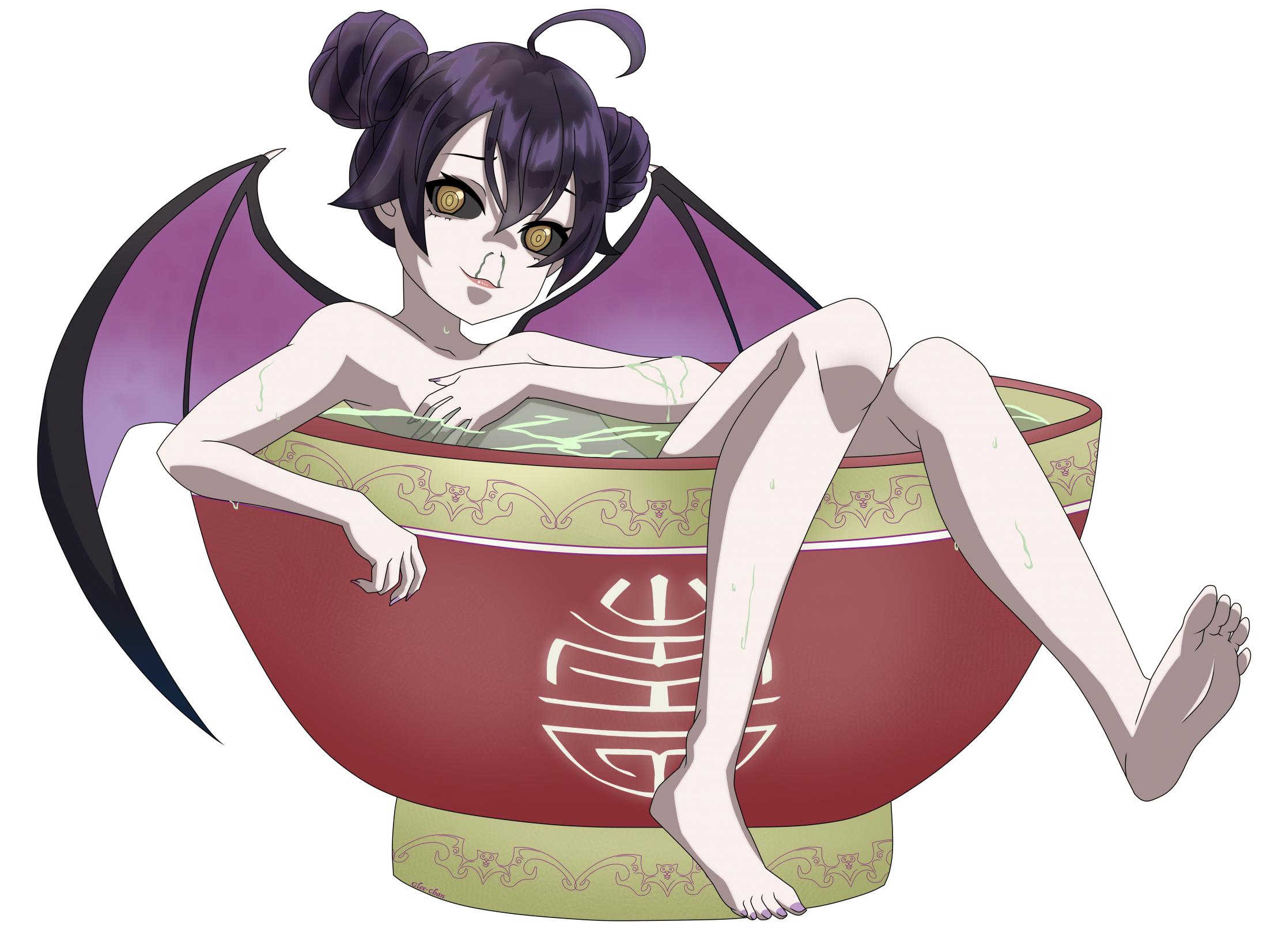 Corona-chan at the tub Blank Meme Template
