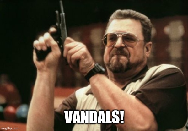 Am I The Only One Around Here Meme | VANDALS! | image tagged in memes,am i the only one around here | made w/ Imgflip meme maker
