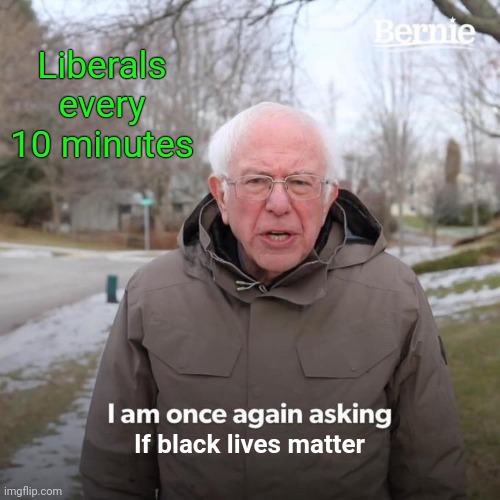 Bernie I Am Once Again Asking For Your Support | Liberals every 10 minutes; If black lives matter | image tagged in memes,bernie i am once again asking for your support | made w/ Imgflip meme maker