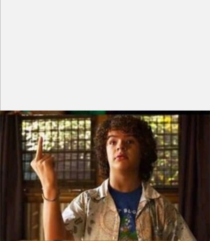 High Quality Dustin middle finger Blank Meme Template