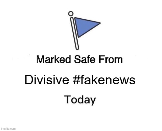 Marked Safe From Meme | Divisive #fakenews | image tagged in memes,marked safe from | made w/ Imgflip meme maker