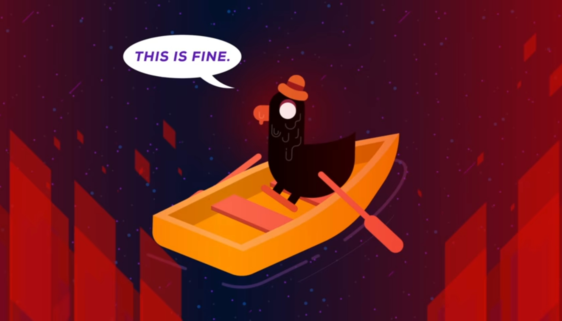 High Quality This is fine - Kurzgesagt Edition Blank Meme Template