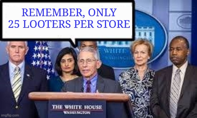 Remember, Only 25 Looters Per Store! | REMEMBER, ONLY 25 LOOTERS PER STORE | image tagged in looters,quarantine | made w/ Imgflip meme maker