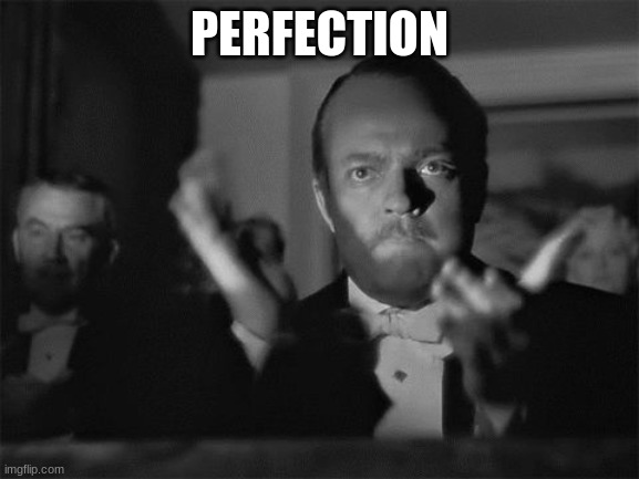 clapping | PERFECTION | image tagged in clapping | made w/ Imgflip meme maker