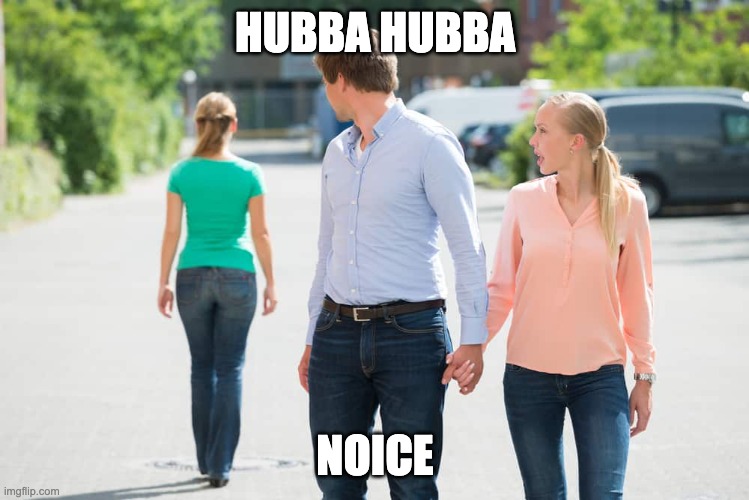 When you husband goes rogue | HUBBA HUBBA; NOICE | image tagged in husband,cheating | made w/ Imgflip meme maker