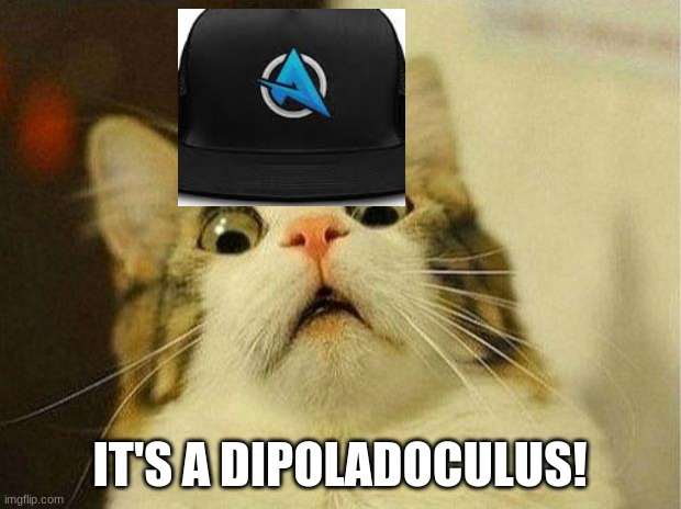 YEEEET | IT'S A DIPOLADOCULUS! | image tagged in memes,scared cat | made w/ Imgflip meme maker