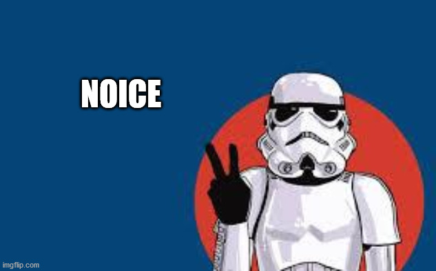 Star Wars Storm Trooper Yolo | NOICE | image tagged in star wars storm trooper yolo | made w/ Imgflip meme maker