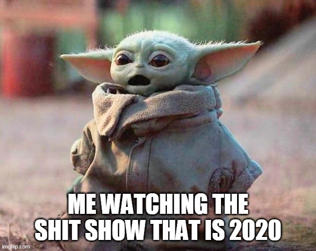 WTF is this even real? | ME WATCHING THE SHIT SHOW THAT IS 2020 | image tagged in surprised baby yoda | made w/ Imgflip meme maker