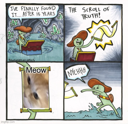 Truth of Mews Ft. my cat | Meow | image tagged in memes,the scroll of truth | made w/ Imgflip meme maker