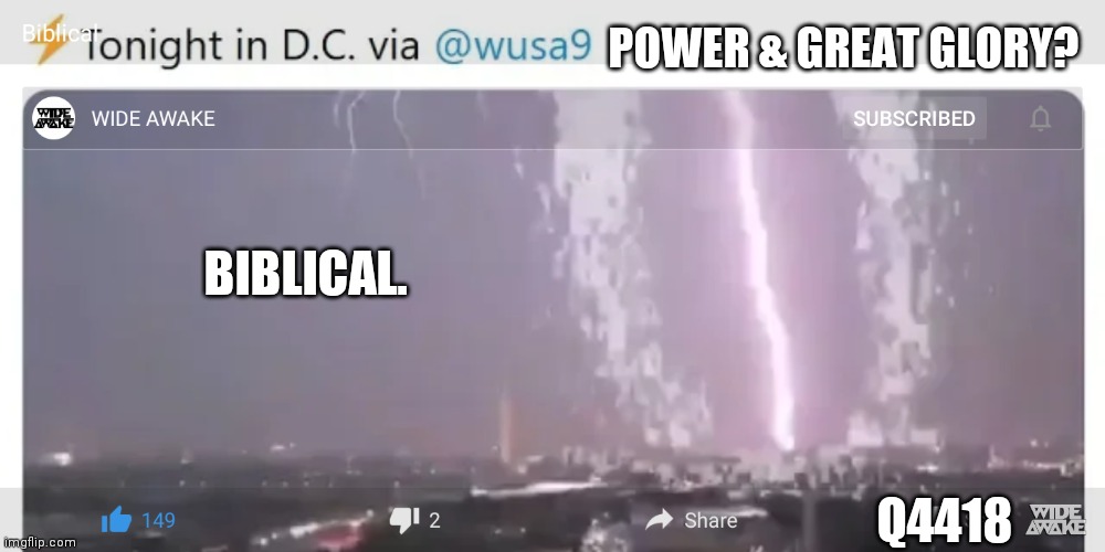 Hello D.C. - Change Cometh... Are you Ready? #Q4418 | POWER & GREAT GLORY? BIBLICAL. Q4418 | image tagged in power and great glory,biblical,lightning,heroes of the storm,qanon,the great awakening | made w/ Imgflip meme maker