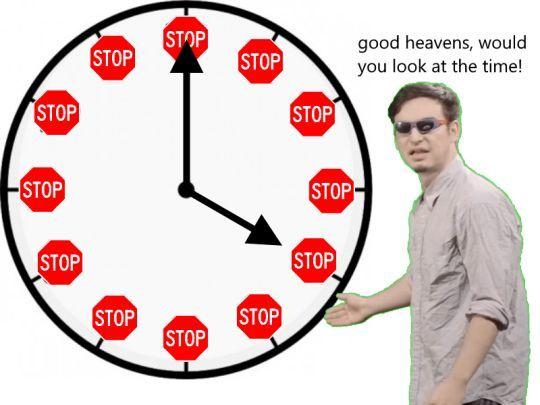 High Quality Good Heavens, Look At The Time Blank Meme Template