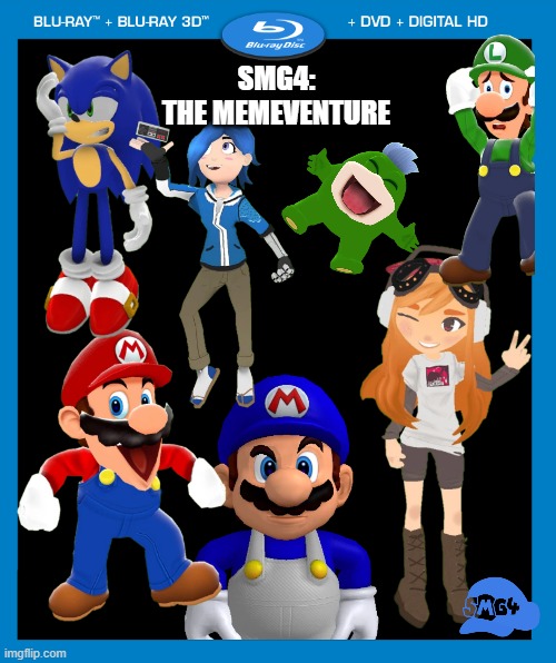 Took me some time to make this.... | SMG4:
THE MEMEVENTURE | image tagged in transparent dvd case,smg4 | made w/ Imgflip meme maker