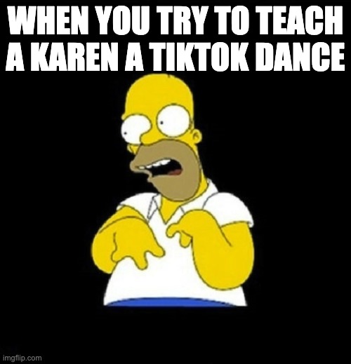 Oh look at me! I do tiktok | WHEN YOU TRY TO TEACH A KAREN A TIKTOK DANCE | image tagged in oh look at me i do tiktok | made w/ Imgflip meme maker