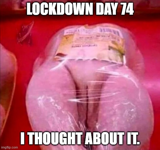 LOCKDOWN DAY 74; I THOUGHT ABOUT IT. | image tagged in lockdown,covid-19 | made w/ Imgflip meme maker