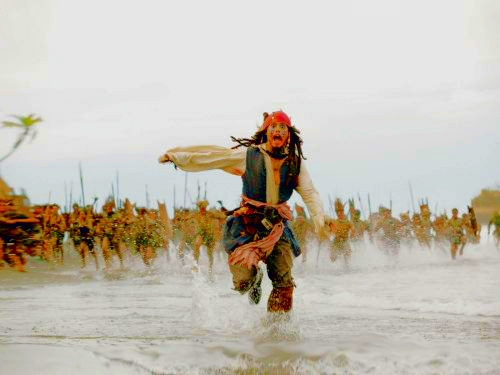 High Quality Jack Sparrow Being Chased Blank Meme Template