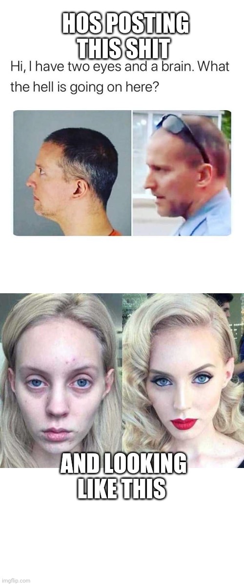 For real tho | HOS POSTING THIS SHIT; AND LOOKING LIKE THIS | image tagged in ho,police officer,conspiracy,makeup | made w/ Imgflip meme maker