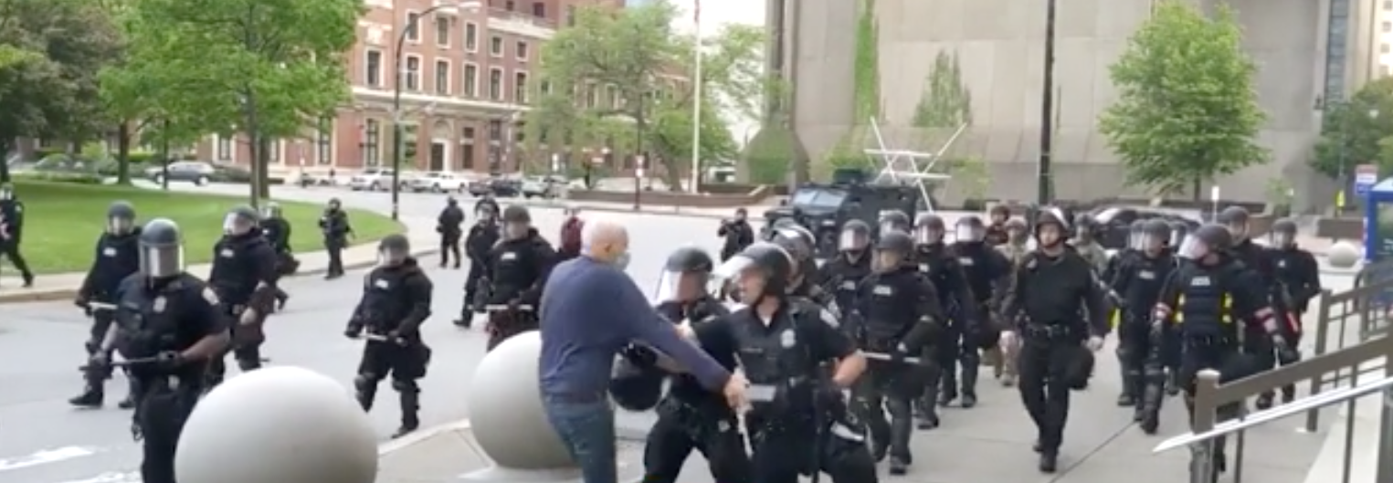 Buffalo officers violently shove 75 year old man into the ground Blank Meme Template