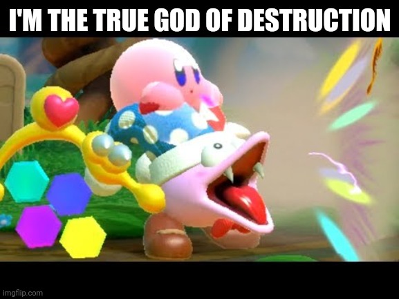 Marx firing his laser  | I'M THE TRUE GOD OF DESTRUCTION | image tagged in marx firing his laser | made w/ Imgflip meme maker