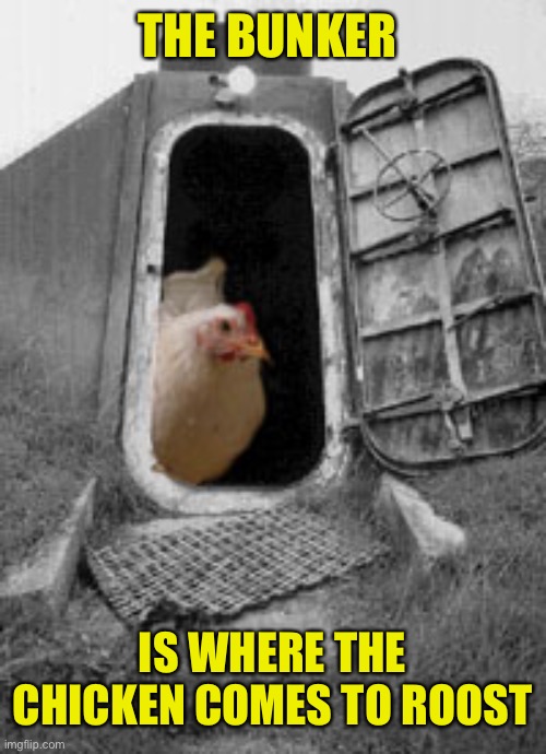 THE BUNKER IS WHERE THE CHICKEN COMES TO ROOST | made w/ Imgflip meme maker