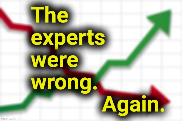 The experts were wrong. Again. | The
experts
were
wrong.
             Again. | image tagged in graph,expert,wrong | made w/ Imgflip meme maker