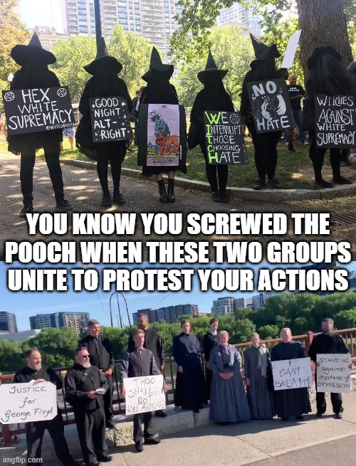george floyd protest witches and amish - Imgflip
