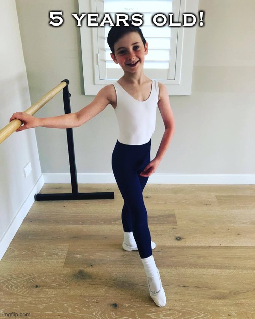 Young boy ballet | 5 years old! | image tagged in young boy ballet | made w/ Imgflip meme maker