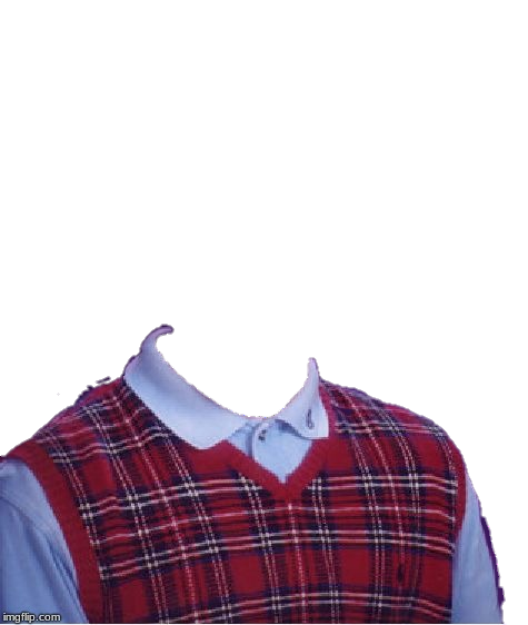 High Quality Bad Luck Brian Sweater sticker Blank Meme Template