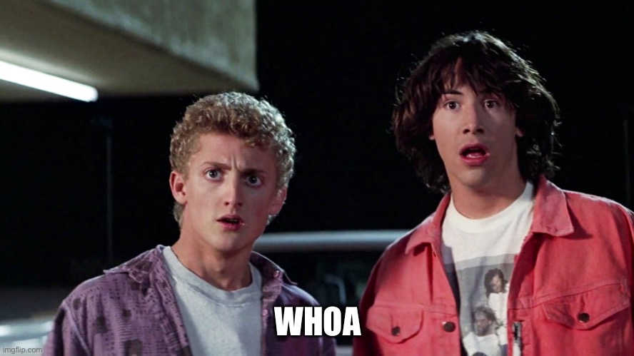 Bill and ted | WHOA | image tagged in bill and ted | made w/ Imgflip meme maker
