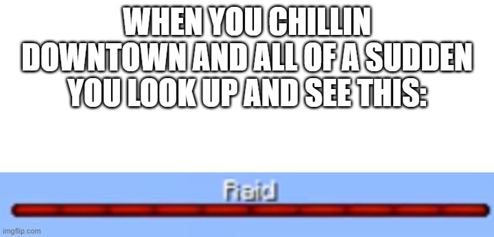 o no | WHEN YOU CHILLIN DOWNTOWN AND ALL OF A SUDDEN YOU LOOK UP AND SEE THIS: | image tagged in minecraft,riots,2020,funny,dank,meme | made w/ Imgflip meme maker