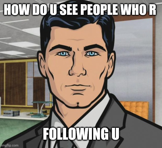 i really dont know guys | HOW DO U SEE PEOPLE WHO R; FOLLOWING U | image tagged in memes,archer | made w/ Imgflip meme maker