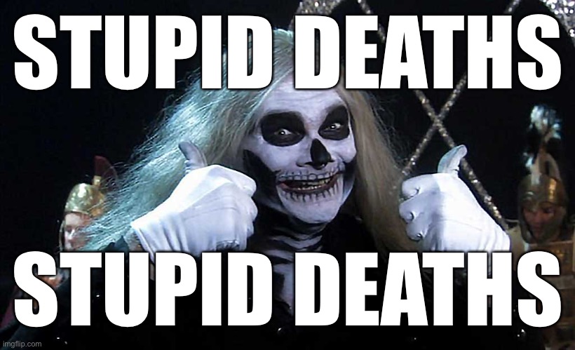 Stupid Deaths | STUPID DEATHS STUPID DEATHS | image tagged in stupid deaths | made w/ Imgflip meme maker